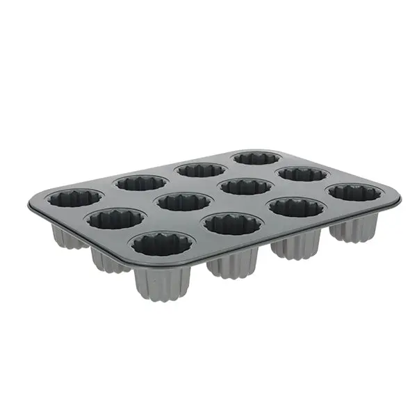 12-Groove Bordeaux-Style Non-Stick Steel Baking Tray By De Buyer 1