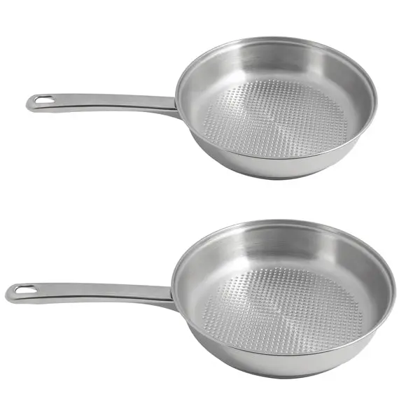 2-Piece All-Stainless Steel Frying Pan Set With Grill Base – 24 & 28 Cm By Artame 1