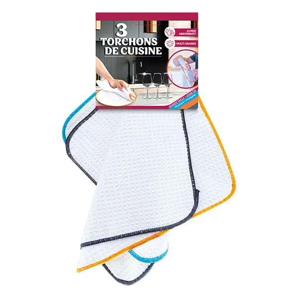 3-Piece Kitchen Towel Set: 45 X 60 Cm Cotton Terry Dish Cloths 1