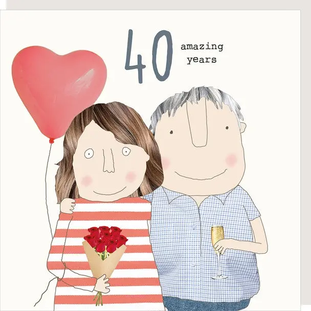 40Th Anniversary Elegant Celebration Card 1