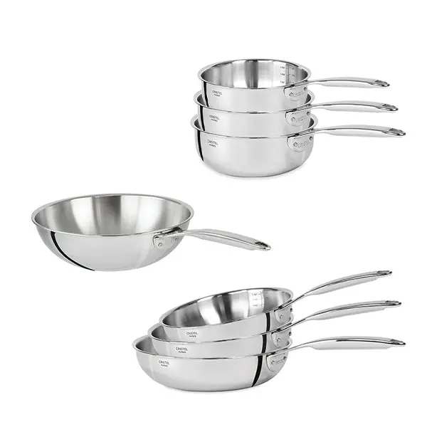 7-Piece All-Stainless Steel Cookware Set – Castel’Pro Line By Cristel 1