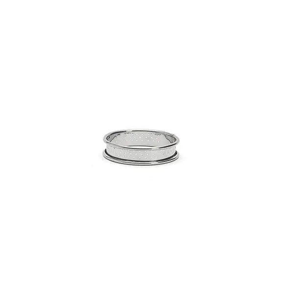 8 Cm Perforated Stainless Steel Tartlet Ring By De Buyer 1