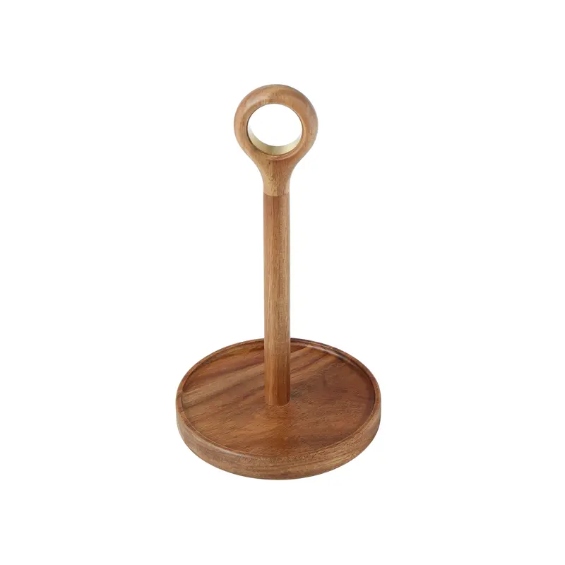 Acacia Wood And Brass Paper Towel Holder 1