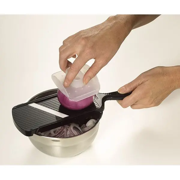 Adjustable Black Kyocera Mandoline Slicer With Finger Guard 1