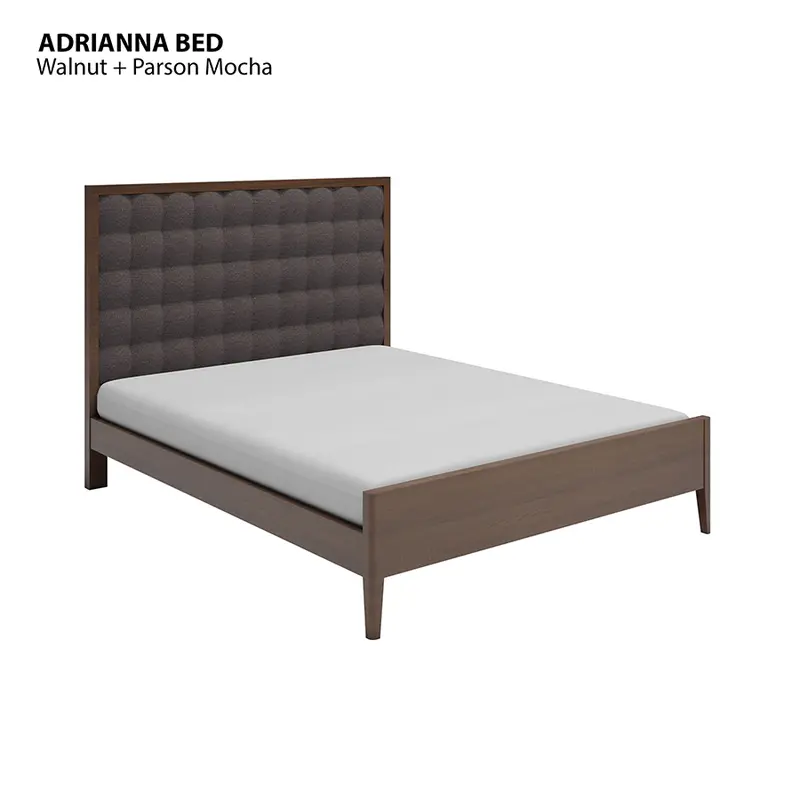 Adrianna Walnut Brown Queen-Size Bed Frame (60" X 75") 1