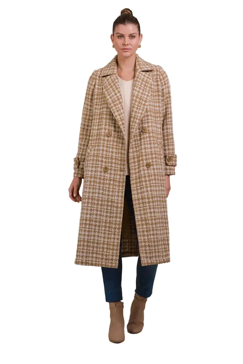 Aman Tailored Wool Coat – Rich Tobacco Hue 1