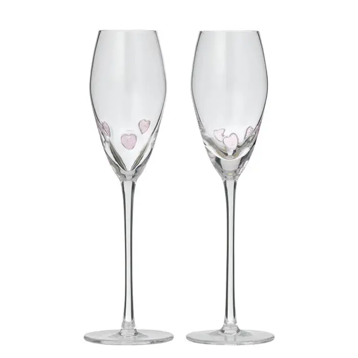 Amore Champagne Flute Pair – Crystal-Clear Glassware Set 1
