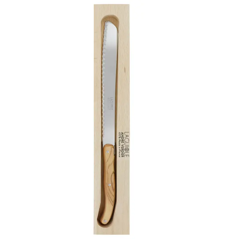 Andre Verdier Laguiole Bread Knife With Olivewood Handle 1