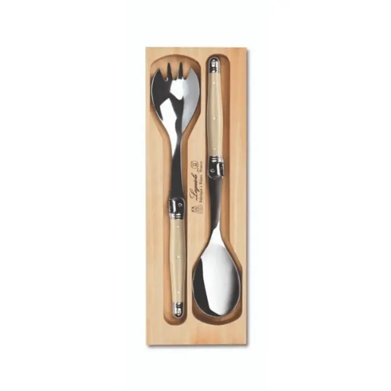 Andre Verdier Laguiole Ivory-Handle Salad Servers 1