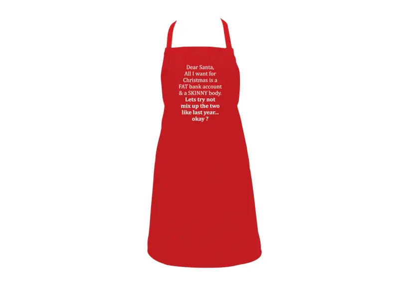 Annabel Trends Christmas Apron – Screen-Printed Fat & Skinny Design 1