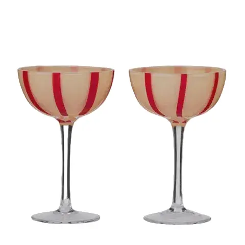 Aperitivo Red Coupe Glass Set Of Two 1