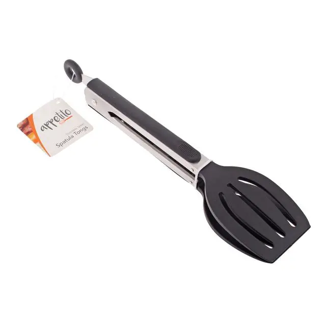 Appetito 23Cm Stainless Steel Spatula Tongs – Locking Mechanism & Soft-Grip Handle 1
