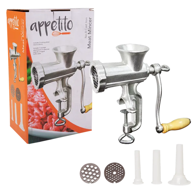 Appetito Cast Iron #8 Meat Mincer For Homemade Ground Proteins 1