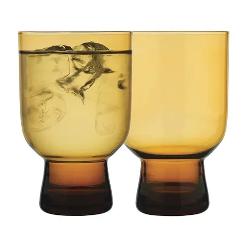 Arlo Amber Set Of Four 275Ml Artisan Tumblers 1