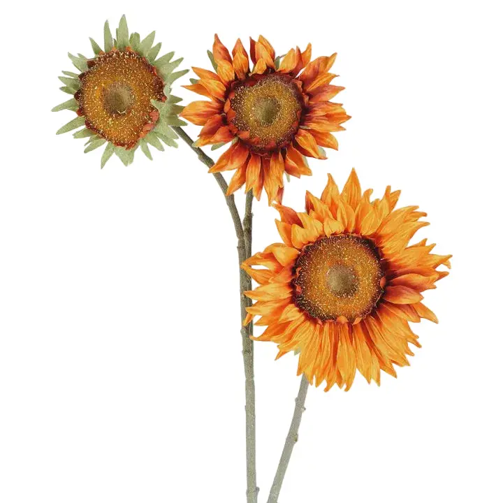 Artificial Sunflower Spray – 87Cm, Warm Orange 1
