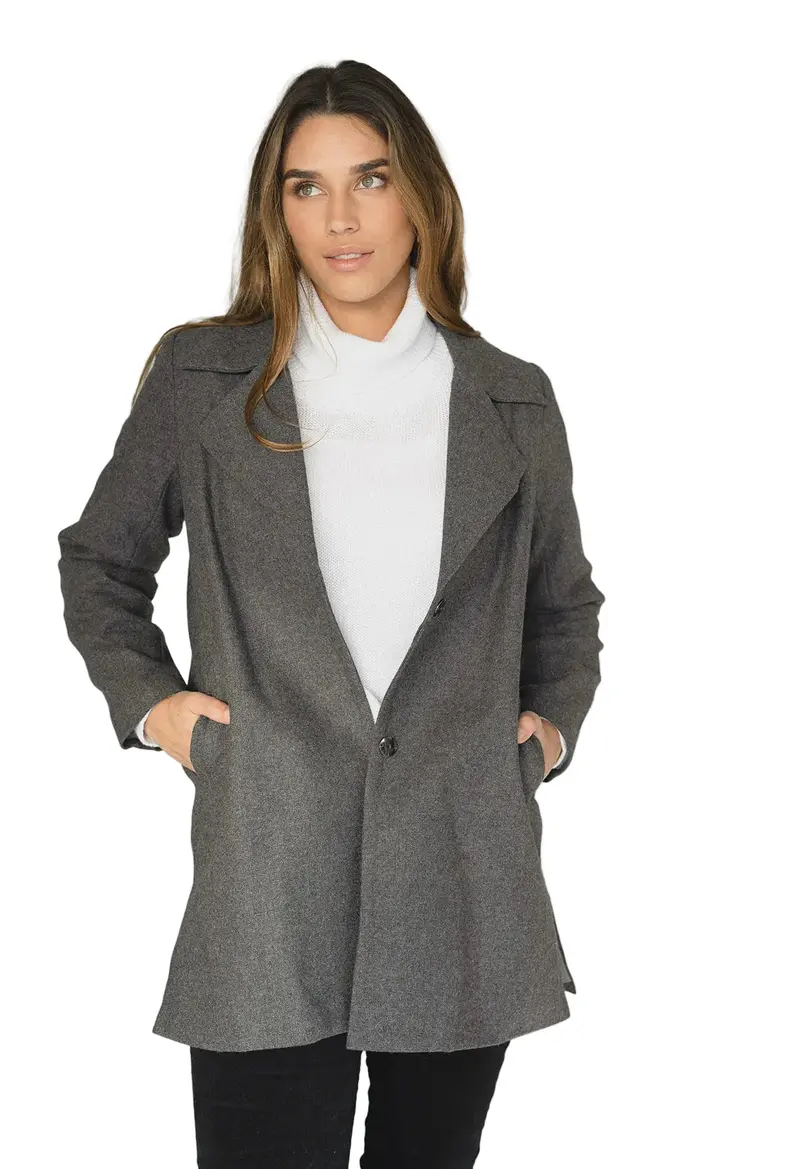 Aspen Wool-Blend Oversized Coat In Charcoal 1