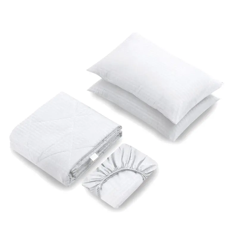 Basic All-White Bed-In-A-Bag Set (Duvet Cover, Flat Sheet, Fitted Sheet, Pillowcases) 1