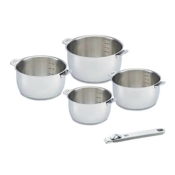 Beka Select Stainless Steel Saucepan Set (4 Pieces) With Grey Detachable Handles 1