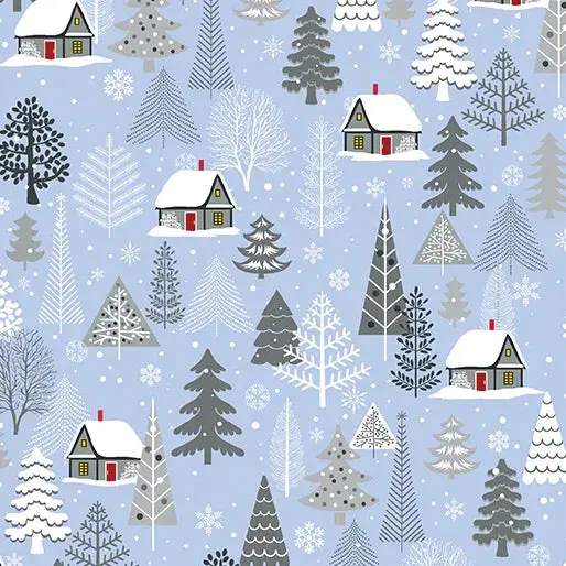 Benartex Nordic Cabin All-Over Light Blue Print 1