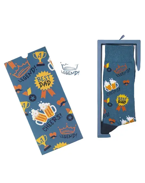 'Best Dad Ever' Greeting Card With Sock Design 1