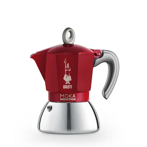 Bialetti Induction-Compatible Moka Pot – Red Finish 1