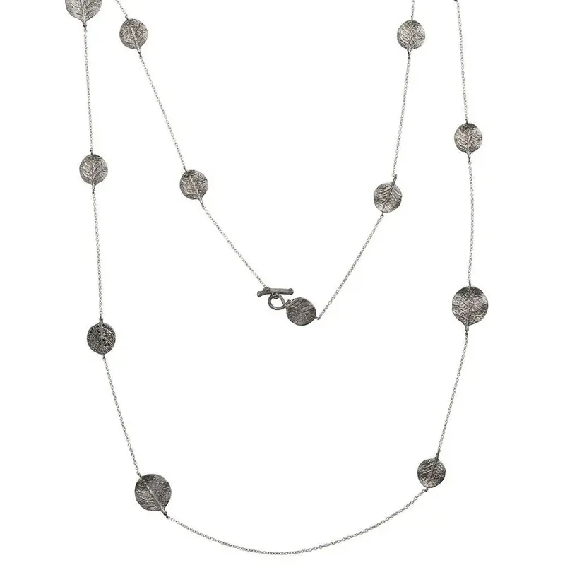 Black Diamond Botanical Leaf Station Necklace – 36 Inches 1