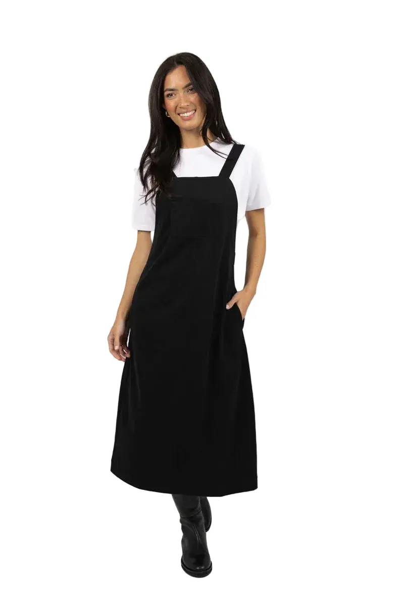 Black Pinafore-Style T-Shirt Dress 1