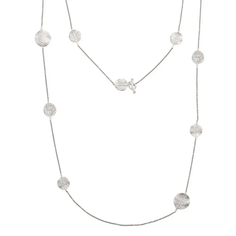 Black Rhodium Botanical Leaf Station Necklace – 42 Inches 1