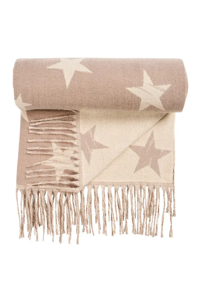 Boston Star-Pattern Cotton Scarf 1