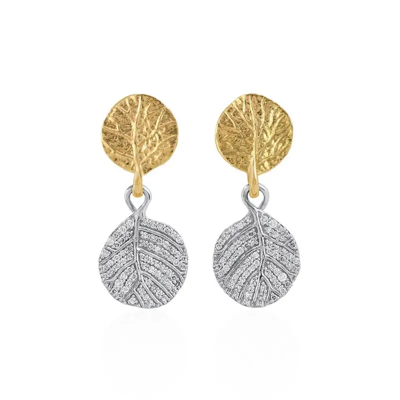 Botanical Leaf Diamond Accent Earrings 1