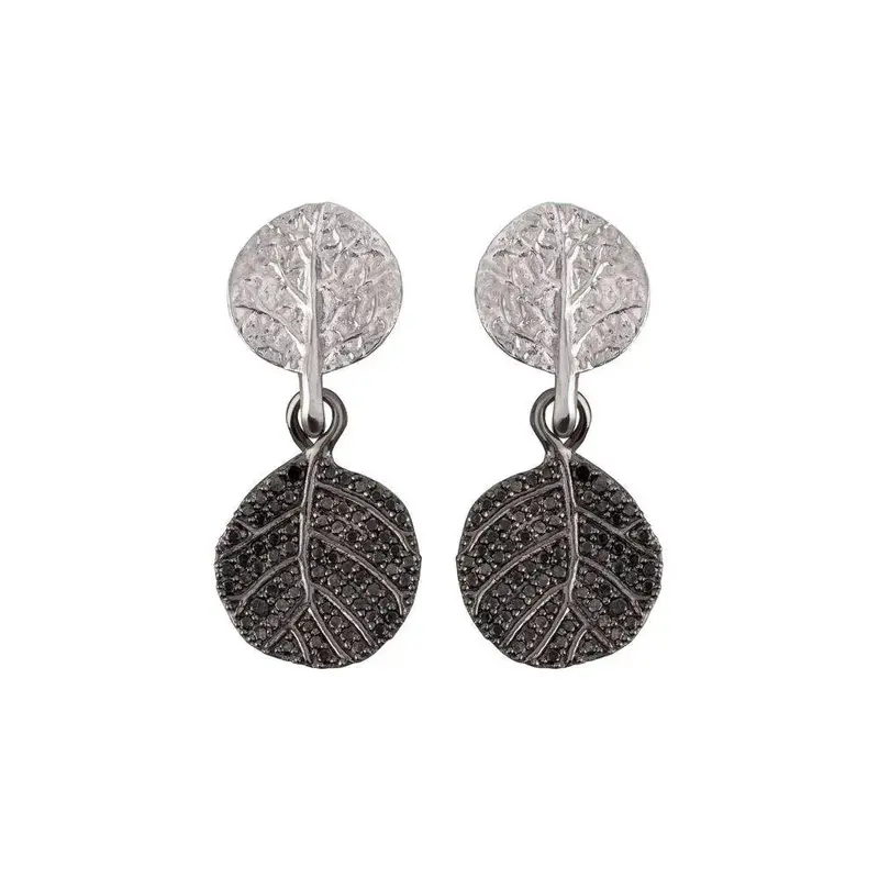 Botanical Leaf Diamond Stud Earrings 1