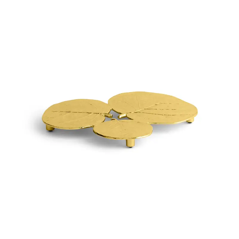 Botanical Leaf Heat-Resistant Gold Trivet 1