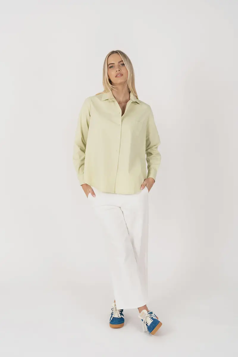 Boyfriend-Style Shirt In Pistachio Green 1