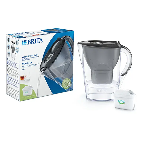 Brita Marella Graphite Water Filter Jug – 2.4 L Capacity With Maxtra Pro Replacement Cartridge 1