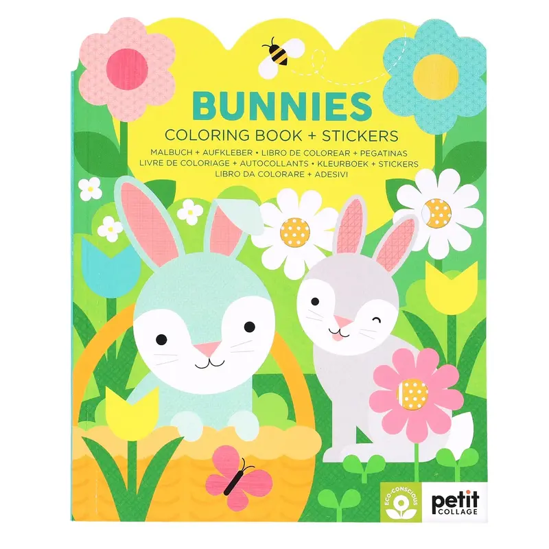 Bunny-Themed Colouring Book With Bonus Stickers – Creative Activity Set 1