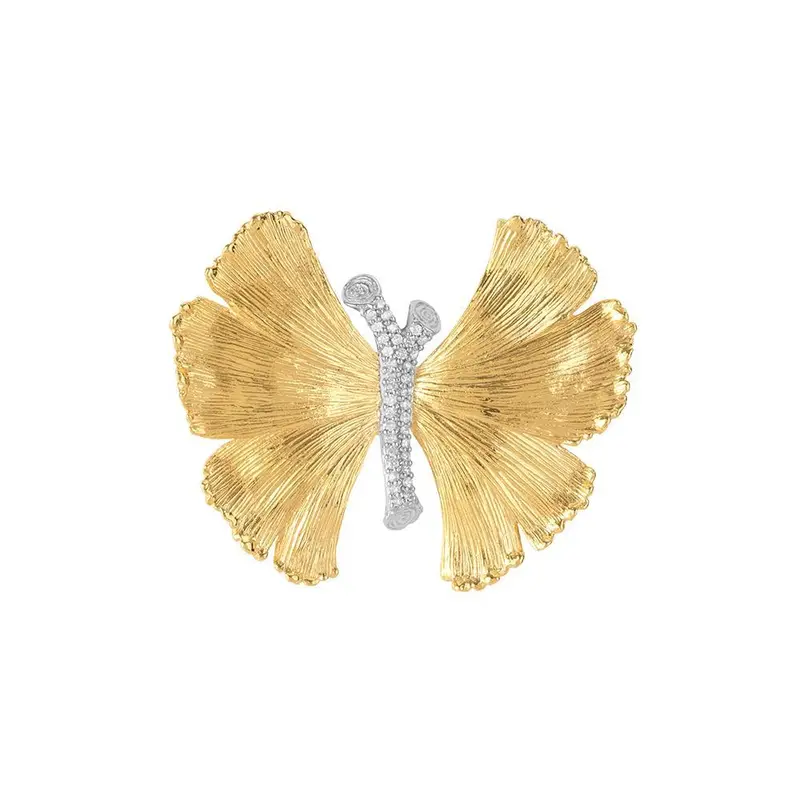 Butterfly Ginkgo Brooch: 40Mm Statement Pin With Diamond Accents 1