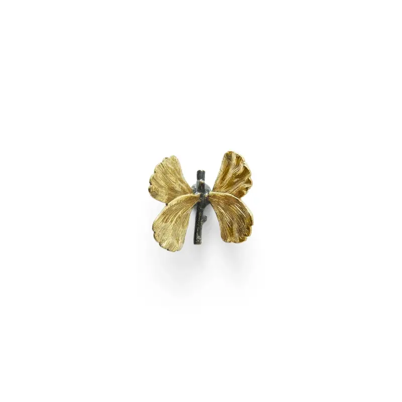 Butterfly Ginkgo Cabinet Knob With Diamond Accents 1