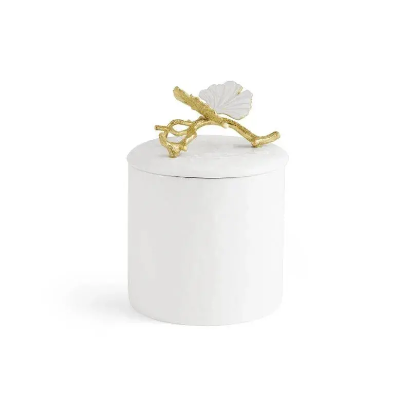 Butterfly Ginkgo Gold Porcelain Storage Canister 1