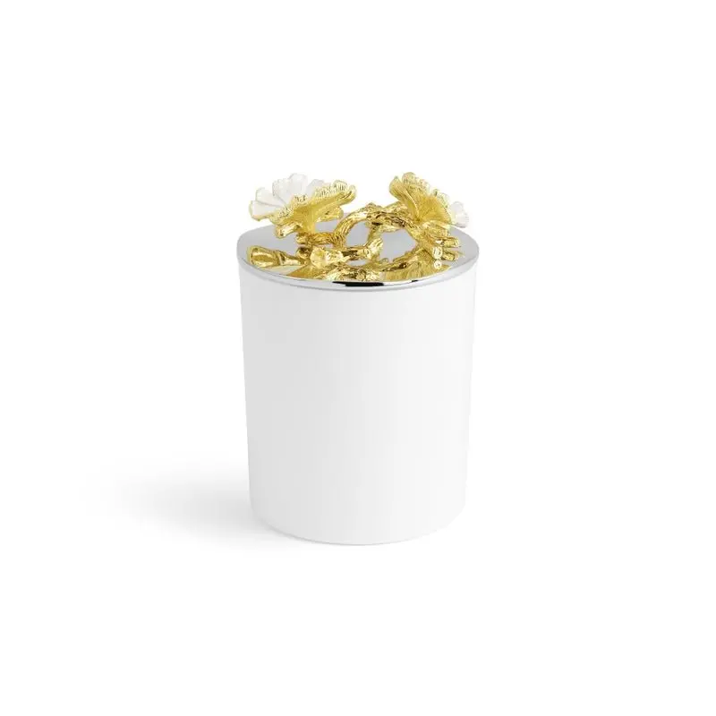 Butterfly Ginkgo Scented Candle In Gold Finish – 8 Oz 1