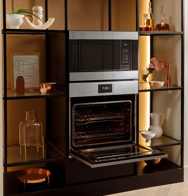 Café 30-Inch Smart Convection Wall Oven In Platinum Glass 1
