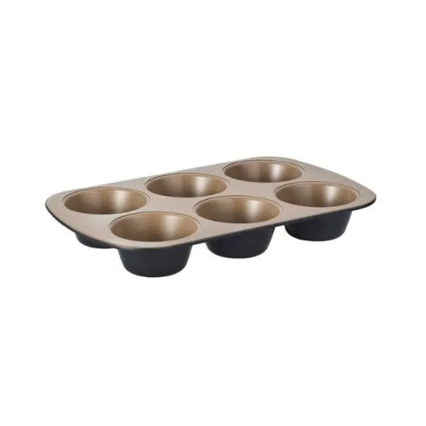 Ceramabake 6-Cavity Texas-Size Muffin Pan – Heavy-Duty Non-Stick Bakeware 1