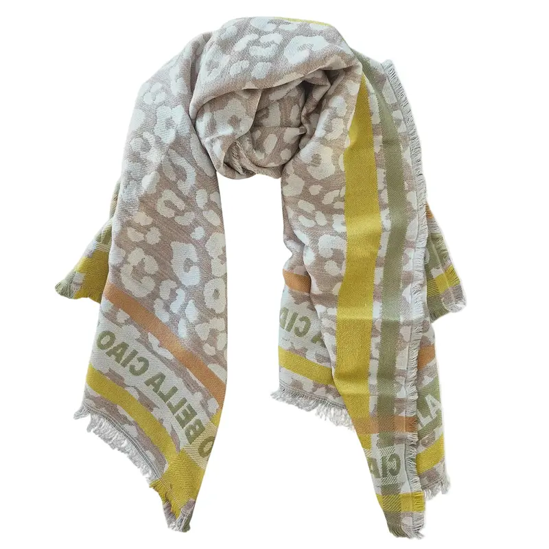 Ciao Bella Leopard-Print Scarf – Elegant Cold-Weather Style 1