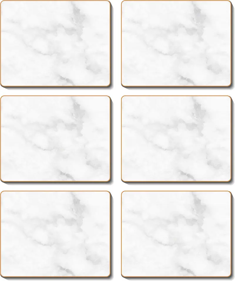 Cinnamon Grey Marble Coaster Set – 6 Pieces 1