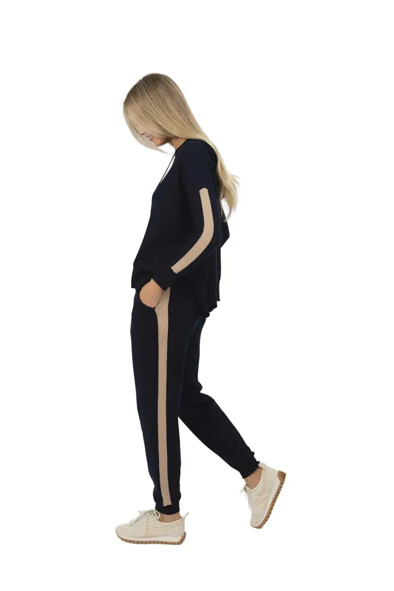 Contrast Merci Two-Tone Pant – Charcoal & Latte 1