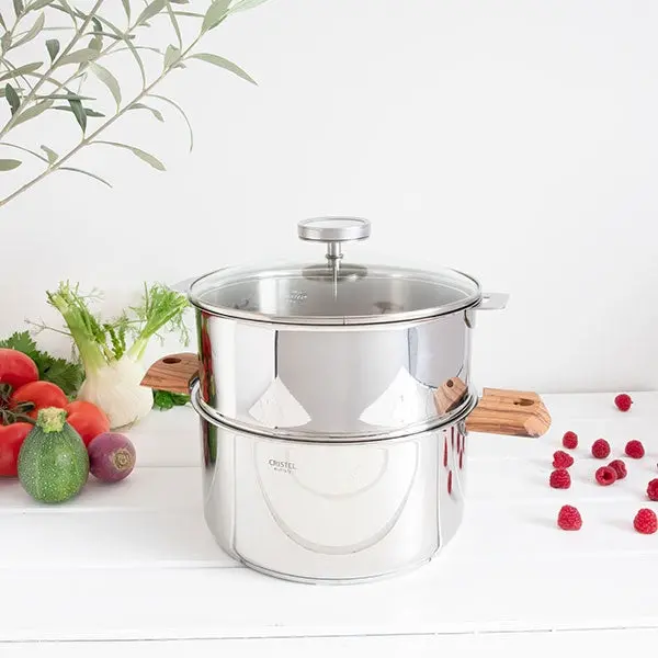 Cristel Biome Saucepan – 24 Cm Olive Wood Handle Cookware With Eco-Friendly Coating 1
