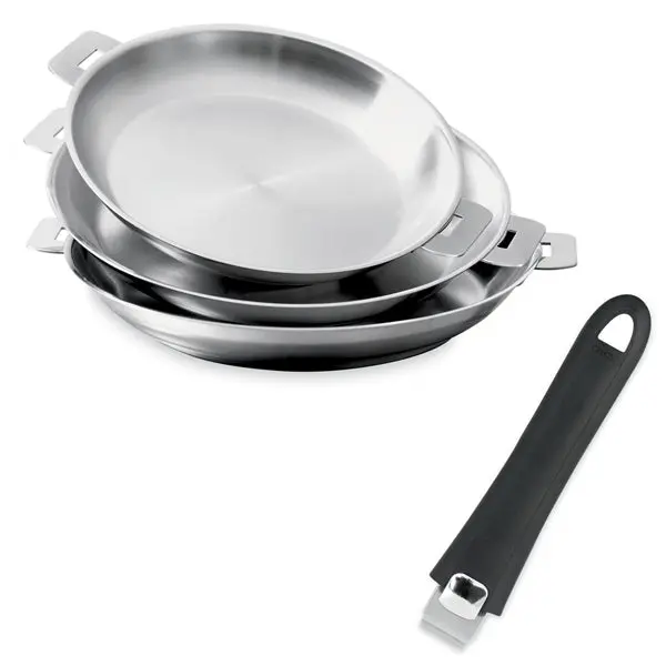 Cristel Mutine All-Stainless Frying Pan Set: 20 Cm, 24 Cm, 28 Cm With Removable Handle 1