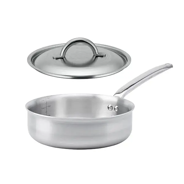De Buyer Alchimy Straight-Sided Stainless Steel Saute Pan (24 Cm) With Lid 1