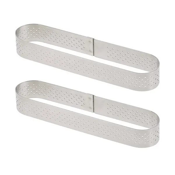 De Buyer Perforated Oblong Individual Ring Molds – Set Of 2 1