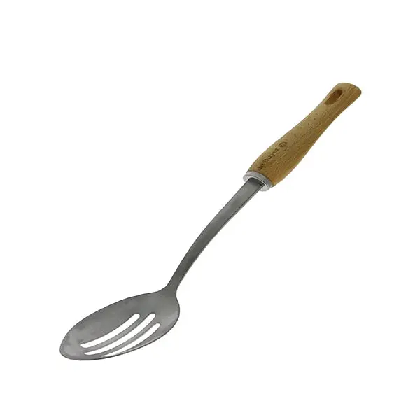 De Buyer Perforated Wooden Spoon – B-Series, Ergonomic Design 1