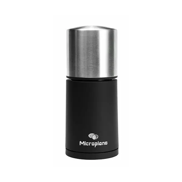 Dual-Function Black & Stainless Steel Spice Grinder – Microplane Precision Mill 1